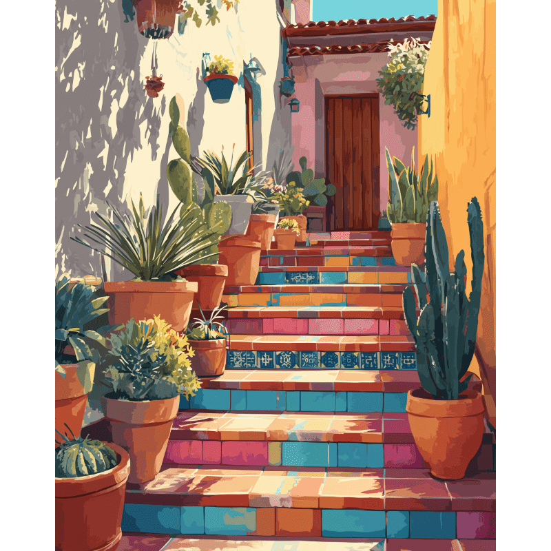Stairs to Mexico | Paint by Number