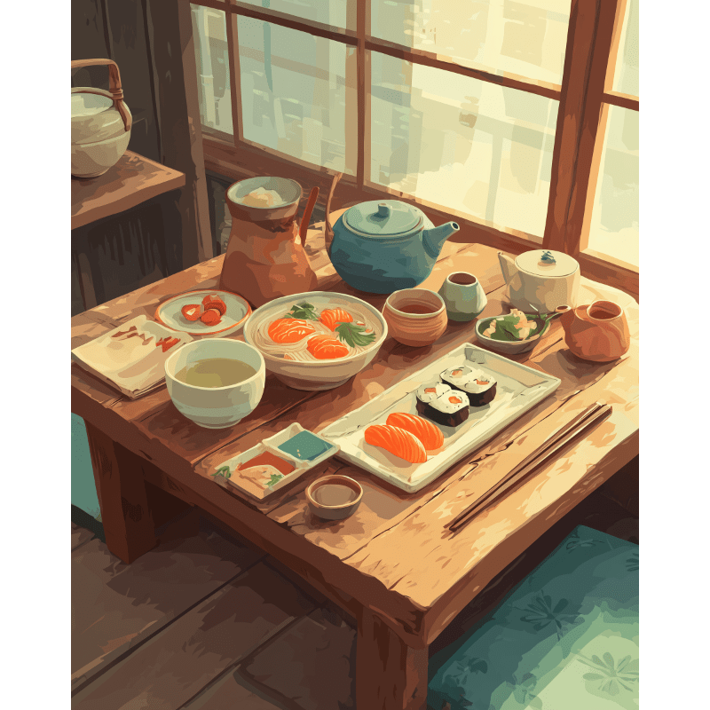 Japanese dinner | Paint by Number