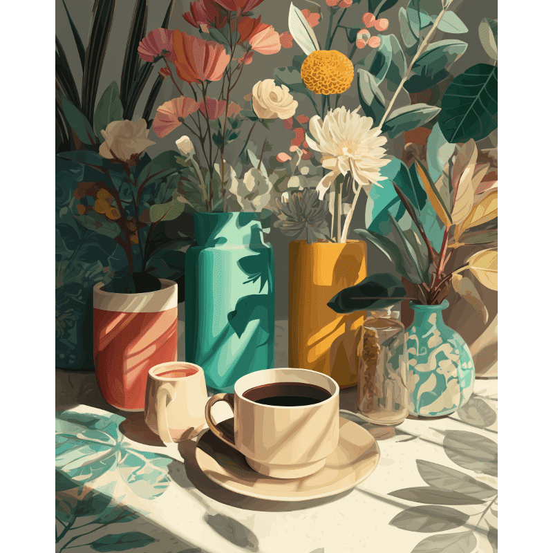 An afternoon coffee | Paint by Number