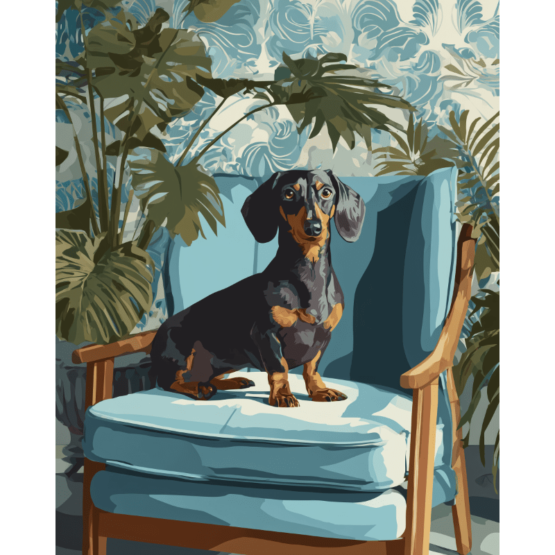 A posing Dachshund | Paint by Number