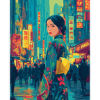 Geisha in Tokyo | Paint by Number