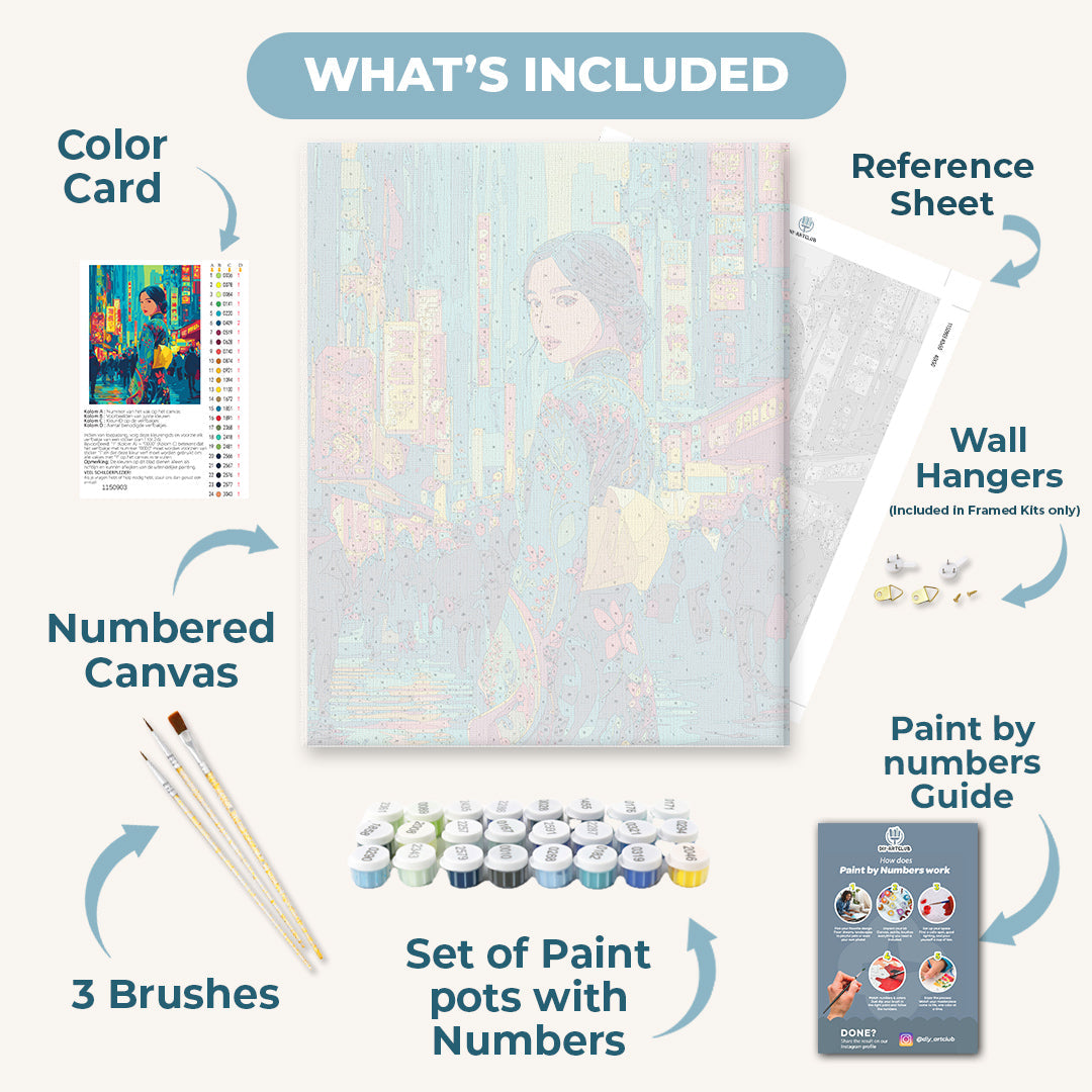 Geisha in Tokyo | Paint by Number