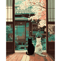 Two cats in Washitsu | Paint by Number