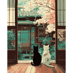 Two cats in Washitsu | Paint by Number