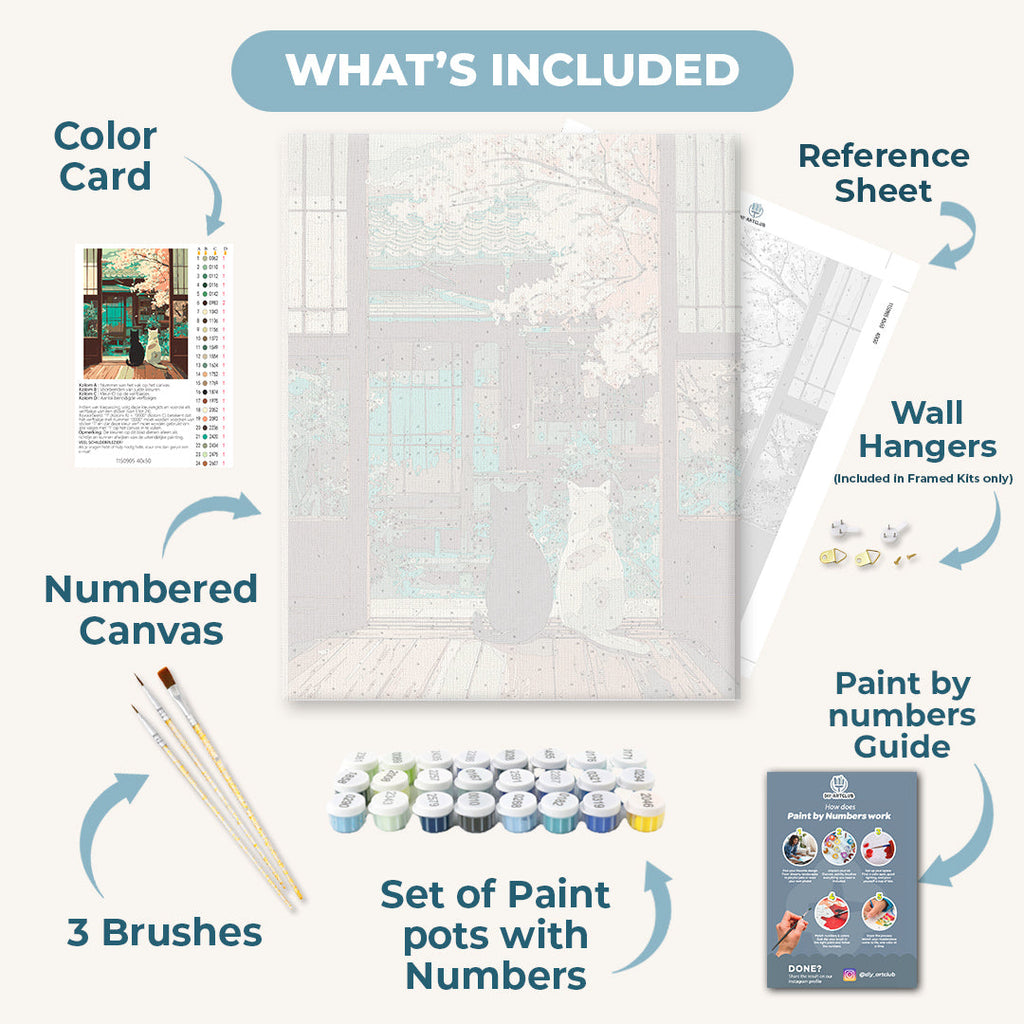 Two cats in Washitsu | Paint by Number