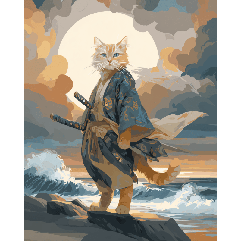 Samurai Cat | Paint by Number
