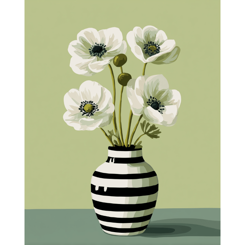 White flowers | Paint by Number
