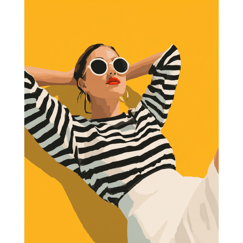 Stylish in stripes | Paint by Number