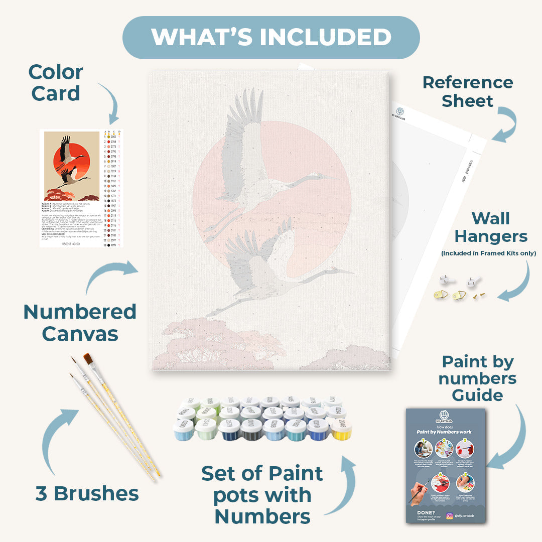 Two cranes | Paint by Number