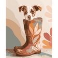 Pup in boot | Paint by Number