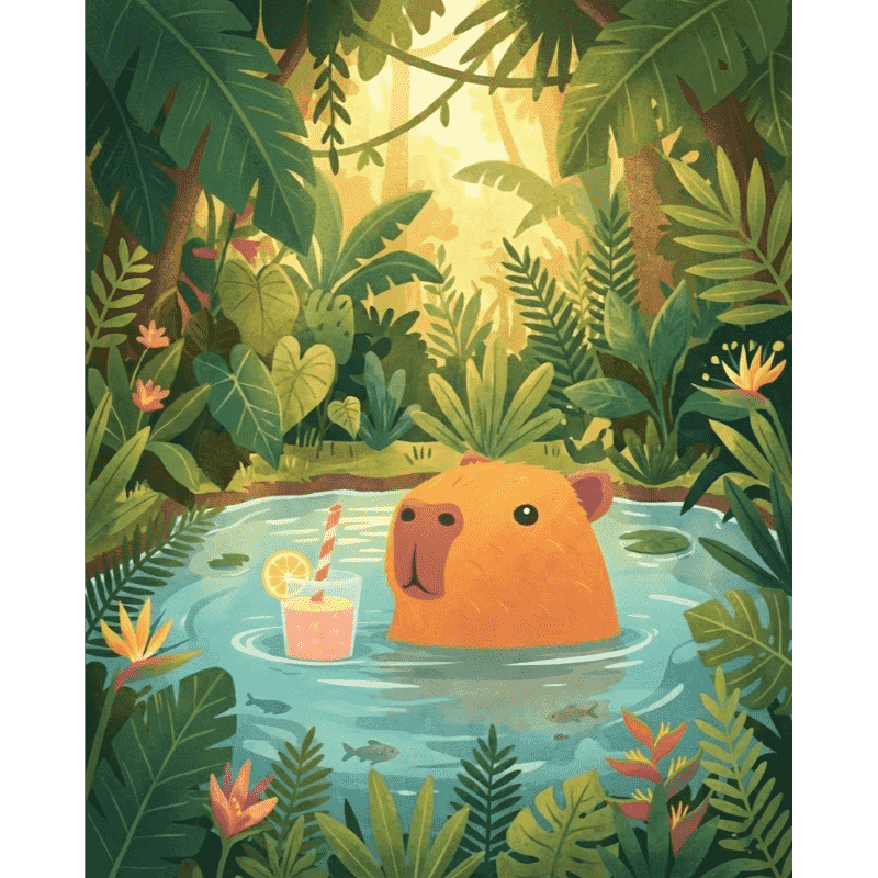 Chilling capybara | Paint by Number