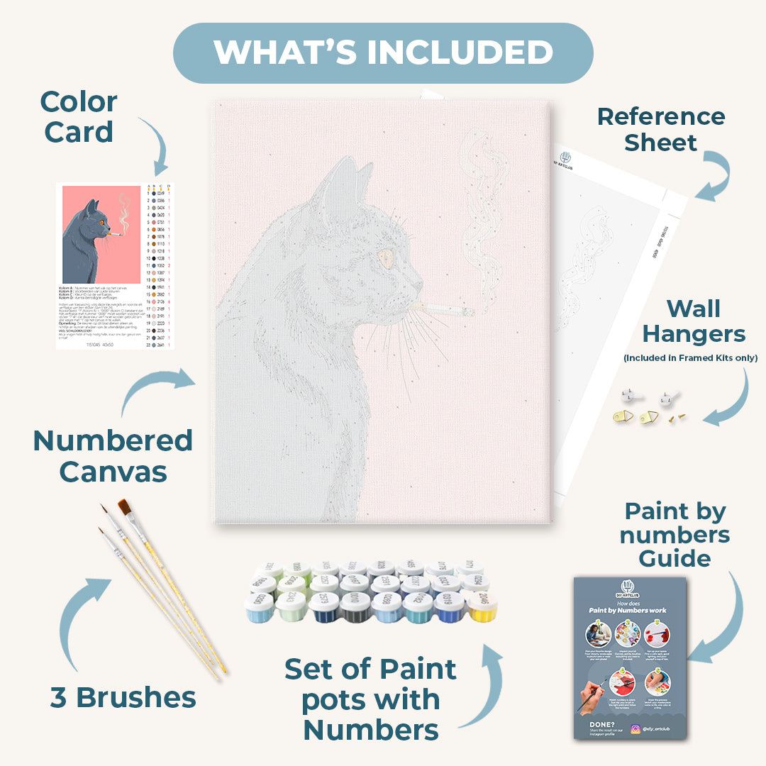 Smoking British Shorthair | Paint by Number