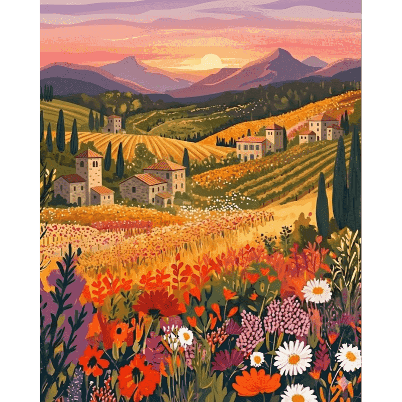 Wildflower landscape | Paint by Number