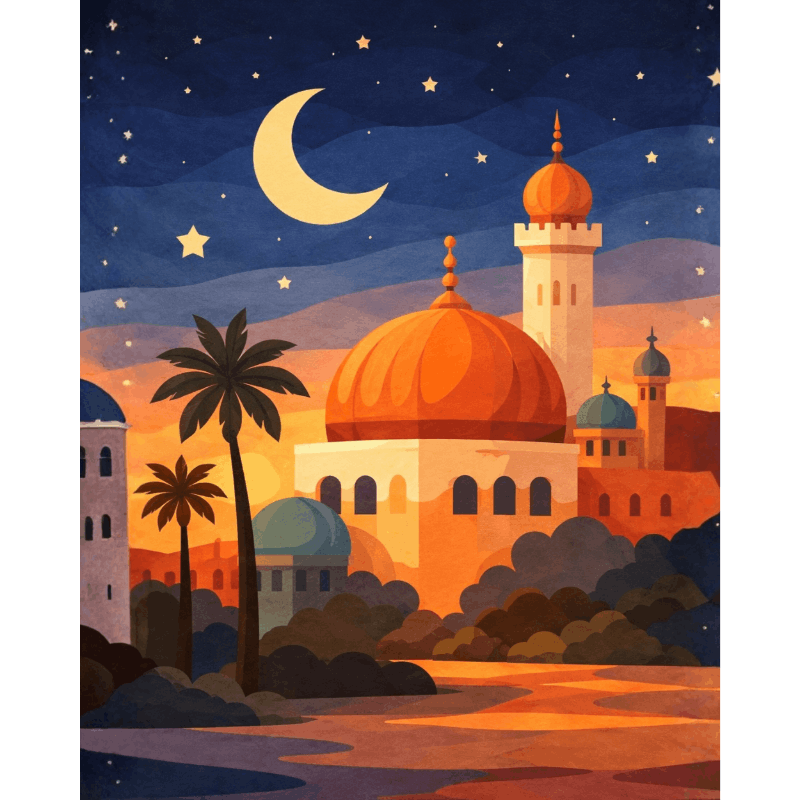 Under the crescent moon | Paint by Number