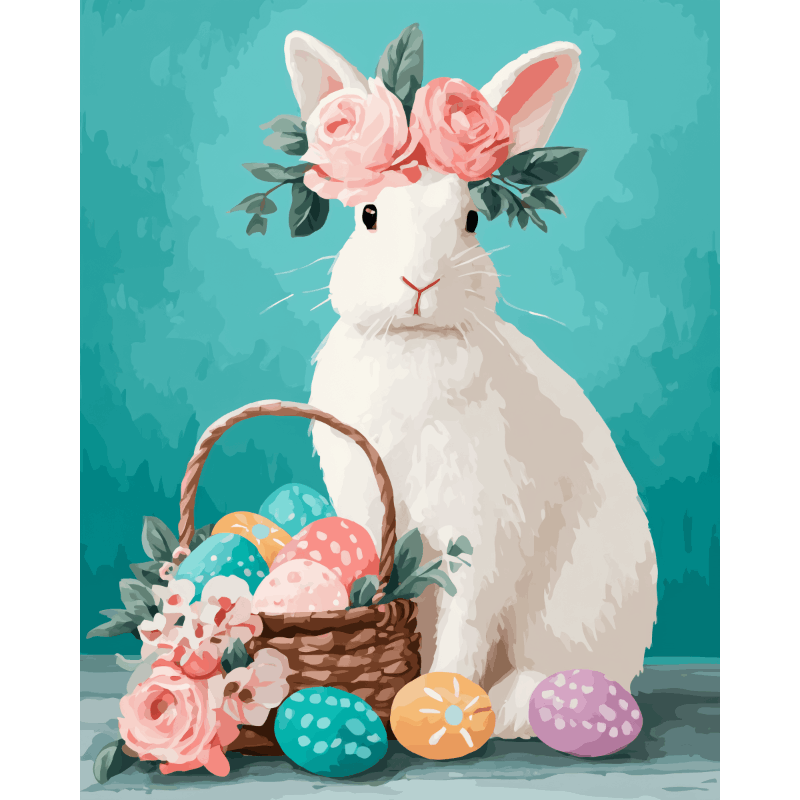 Elegant Easter bunny | Paint by Number