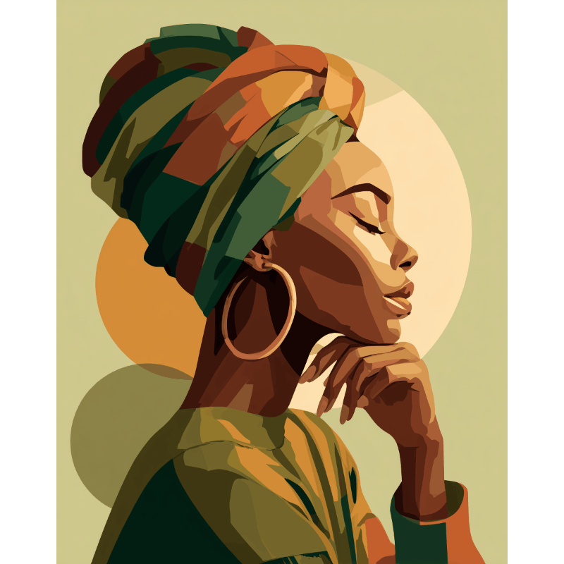 Golden profile | Paint by Number