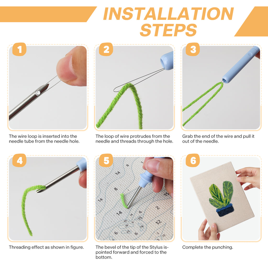 Potted Plants 1 | Mini Punch Needle Kit