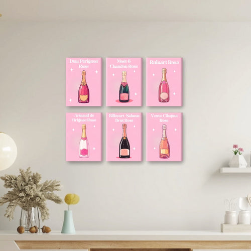 6 Mini Paintings - Champagne Rosé Set