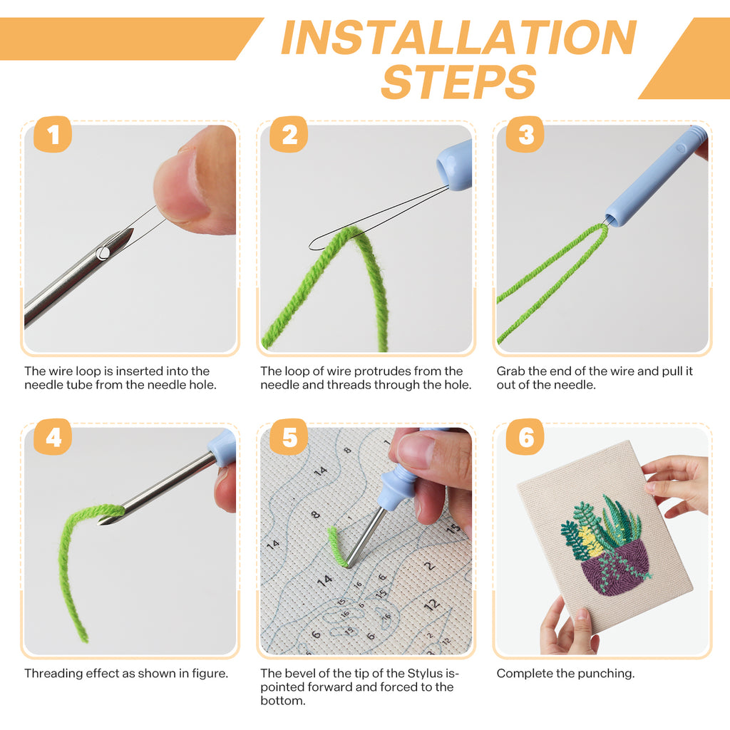 Potted Plants 12 | Mini Punch Needle Kit