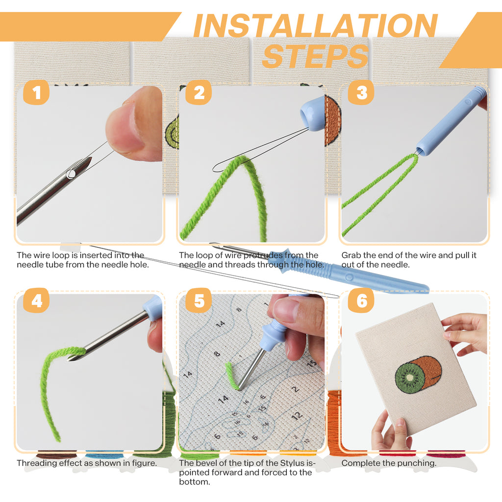 Fruits & Vegetables 5 | Mini Punch Needle Kit