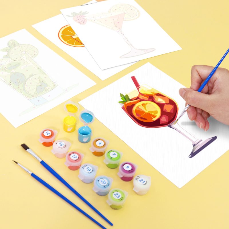 6 Mini Paintings - Summer Cocktail Set