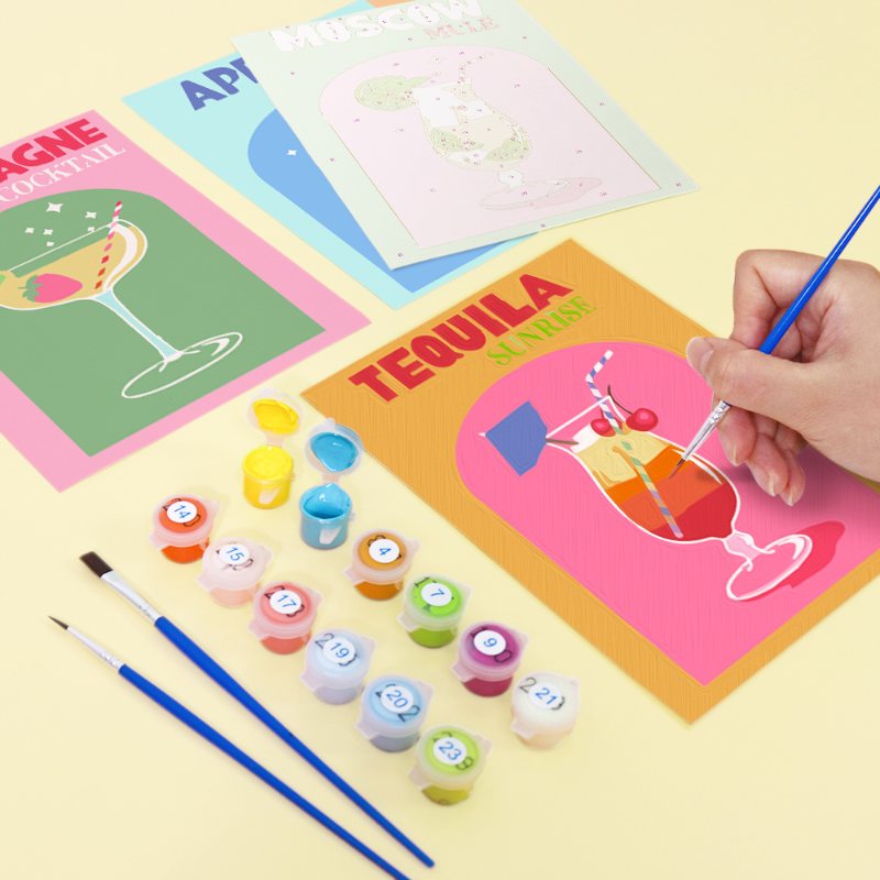 12 Mini Paintings | Colorful Cocktail Bundle