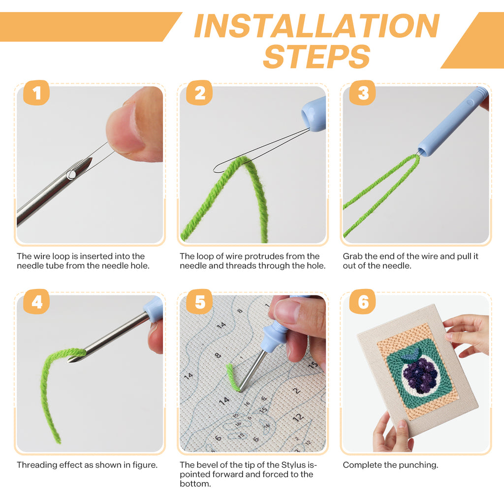 Fruits & Vegetables 35 | Mini Punch Needle Kit