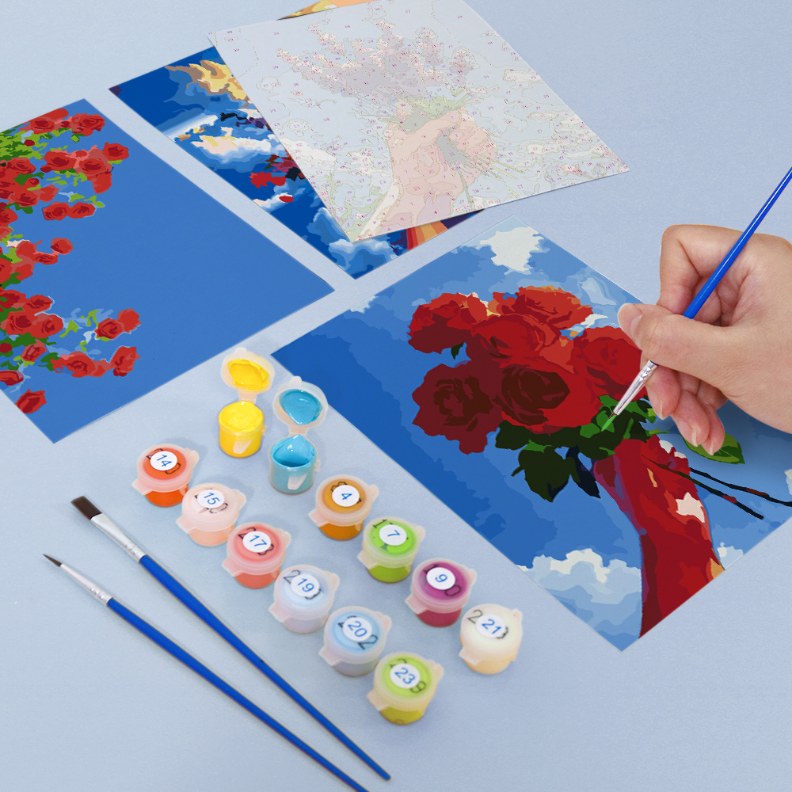 6 Mini Paintings - Bouquets in the Sky Set