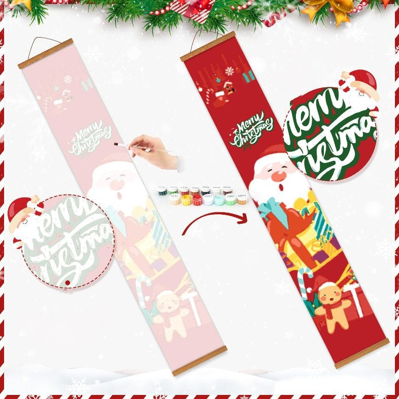 Paint-by-Number Door Panels – Santa & Snowman Set