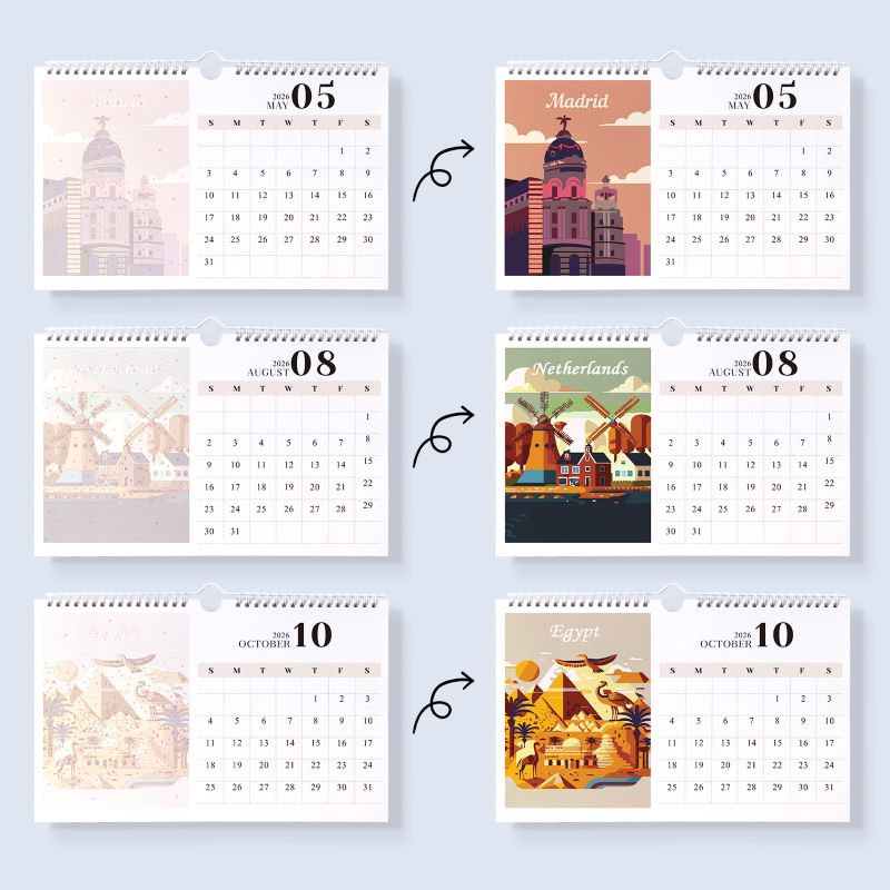 Paint by Numbers Calendar 2026 | Famous Landmarks Edition
