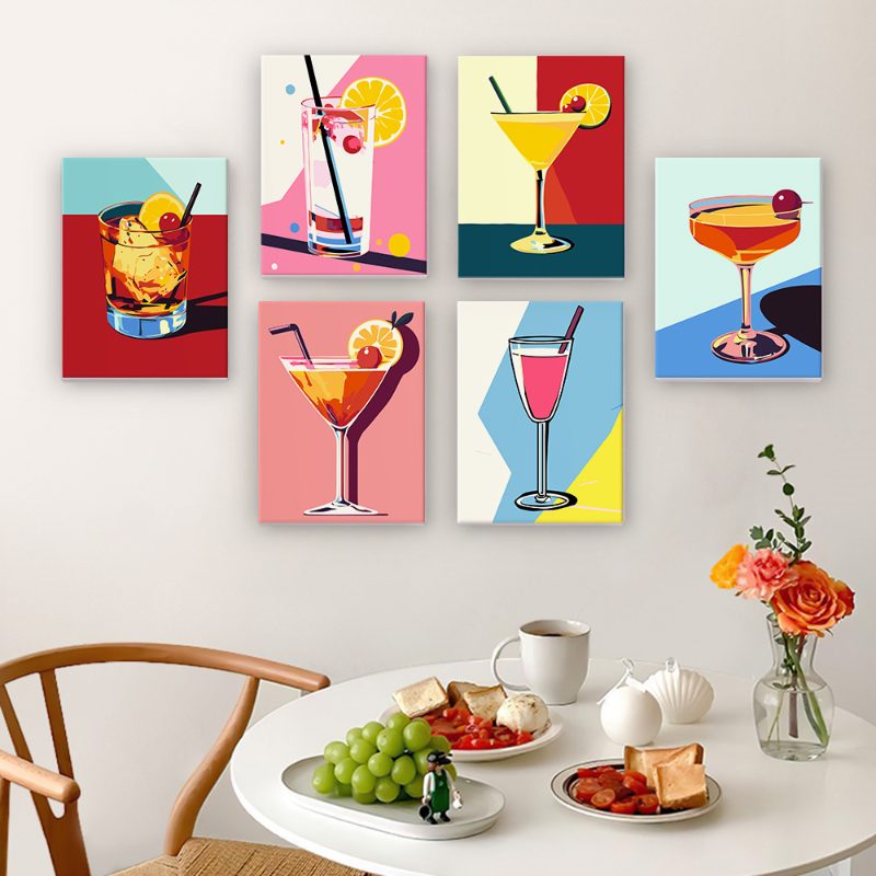 6 Mini Paintings - Classy Cocktail Set