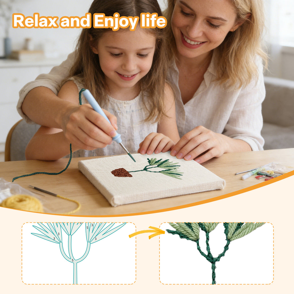 Potted Plants 6 | Mini Punch Needle Kit