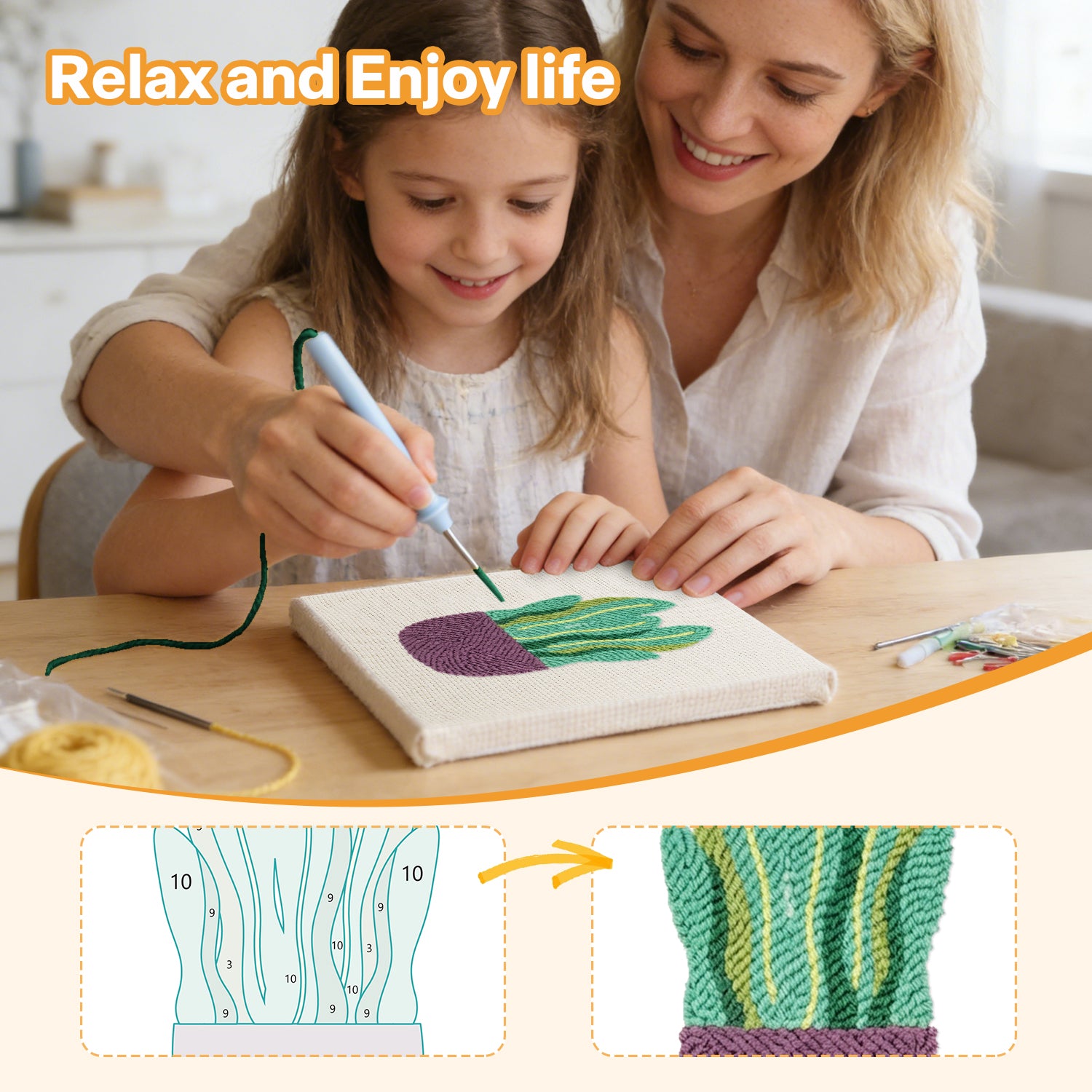 Potted Plants 12 | Mini Punch Needle Kit