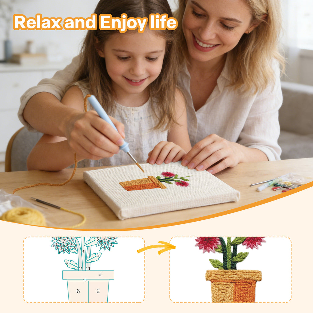 Floral Plants 5 | Mini Punch Needle Kit