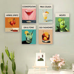 Sip & Paint Cocktail Set – 6 Mini Paint-by-Numbers + 6 Easels