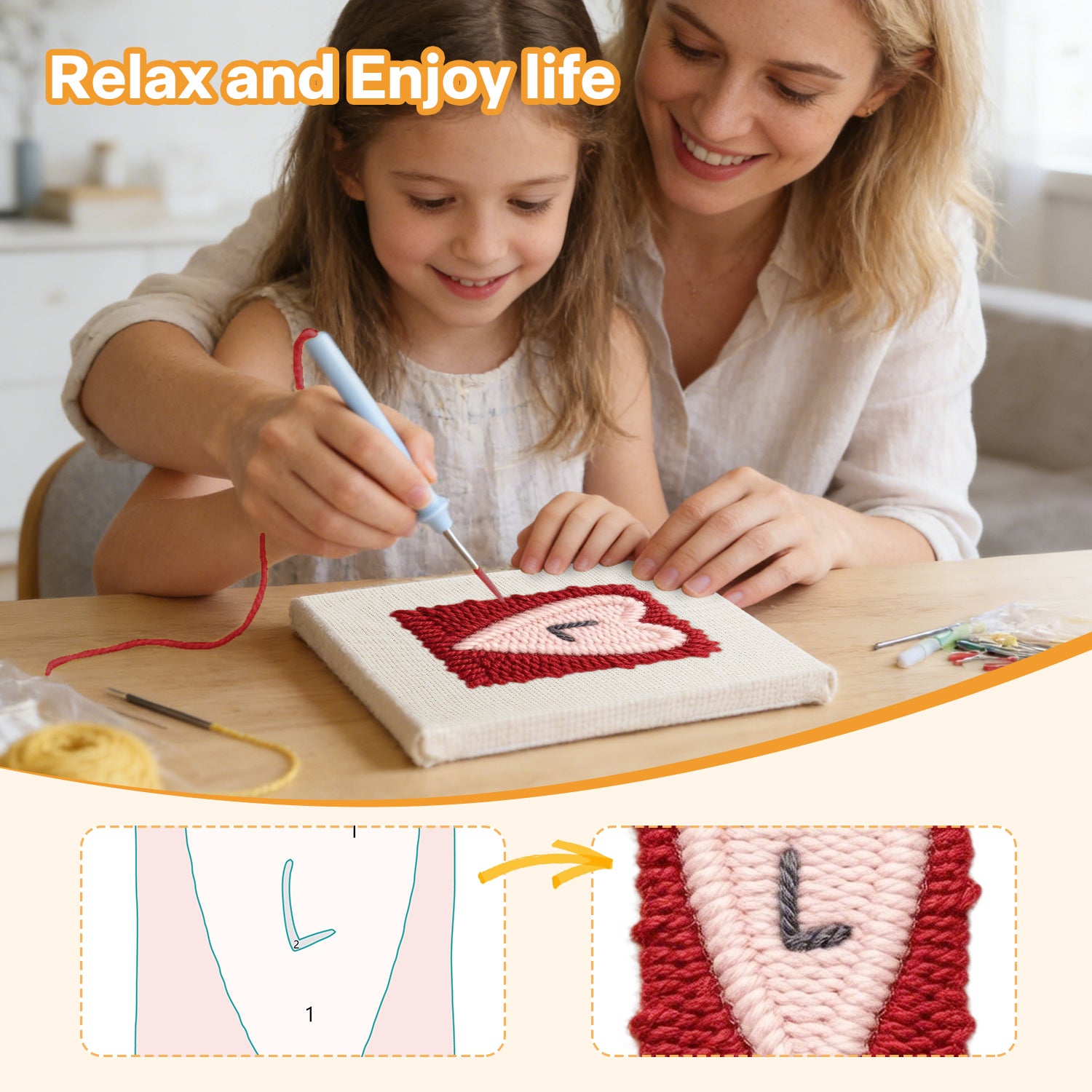 Love & Valentine 1 | Mini Punch Needle Kit