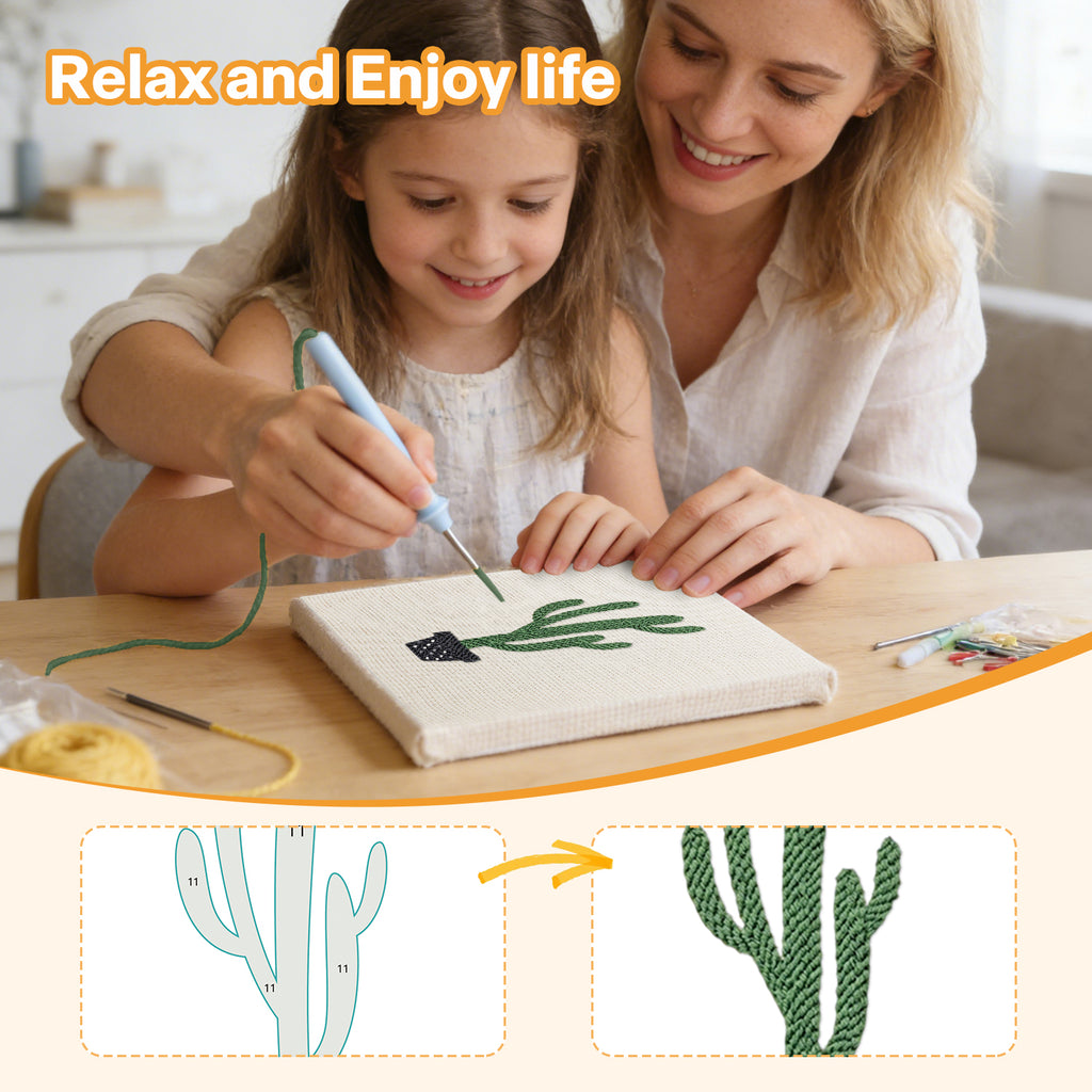 Cactus & Succulents 8 | Mini Punch Needle Kit