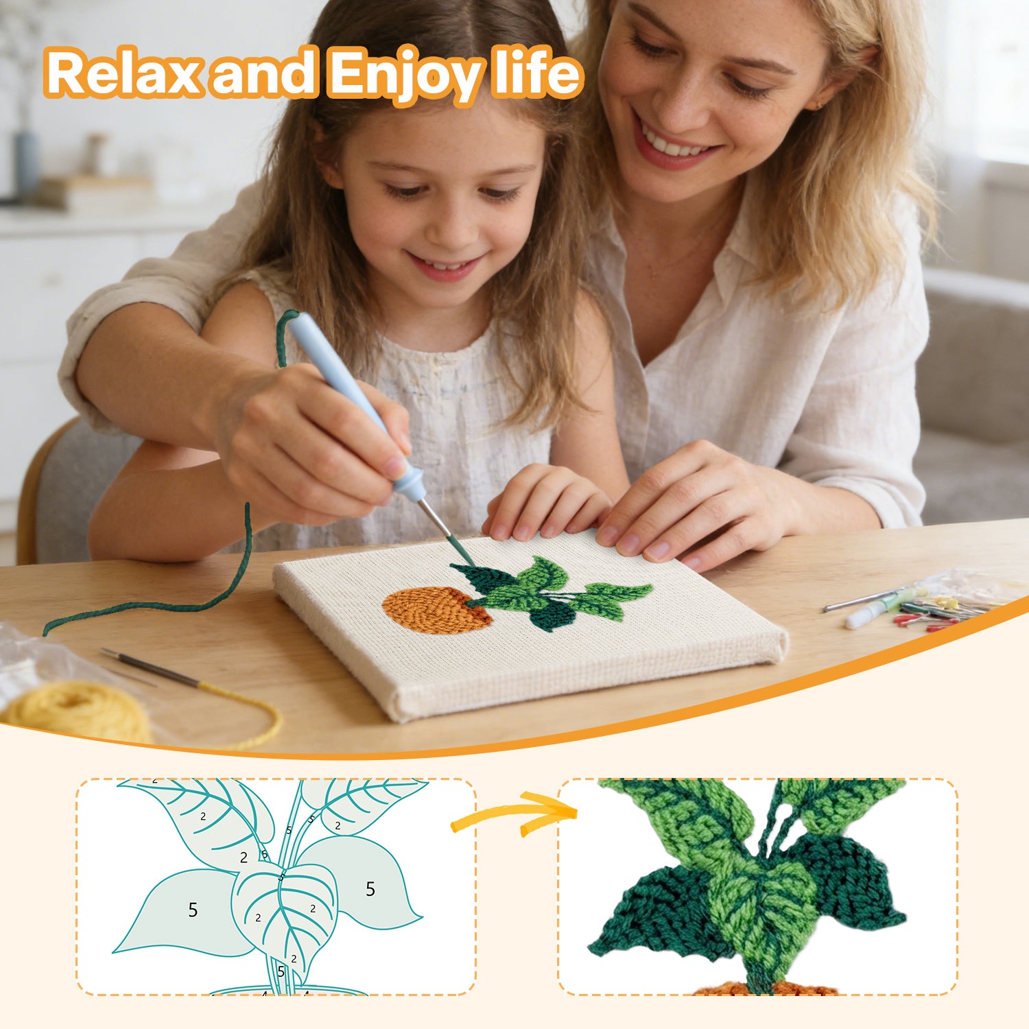 Potted Plants 3 | Mini Punch Needle Kit