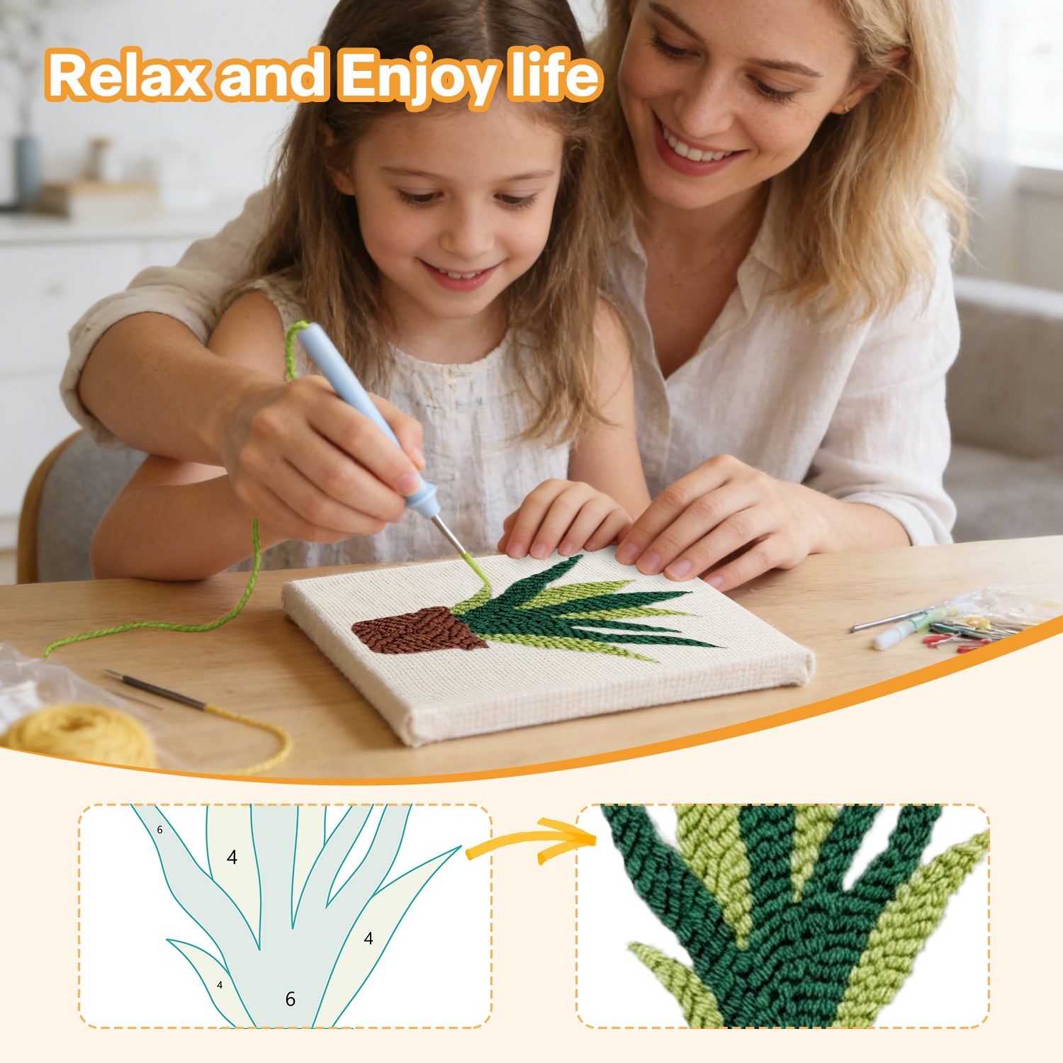 Potted Plants 5 | Mini Punch Needle Kit