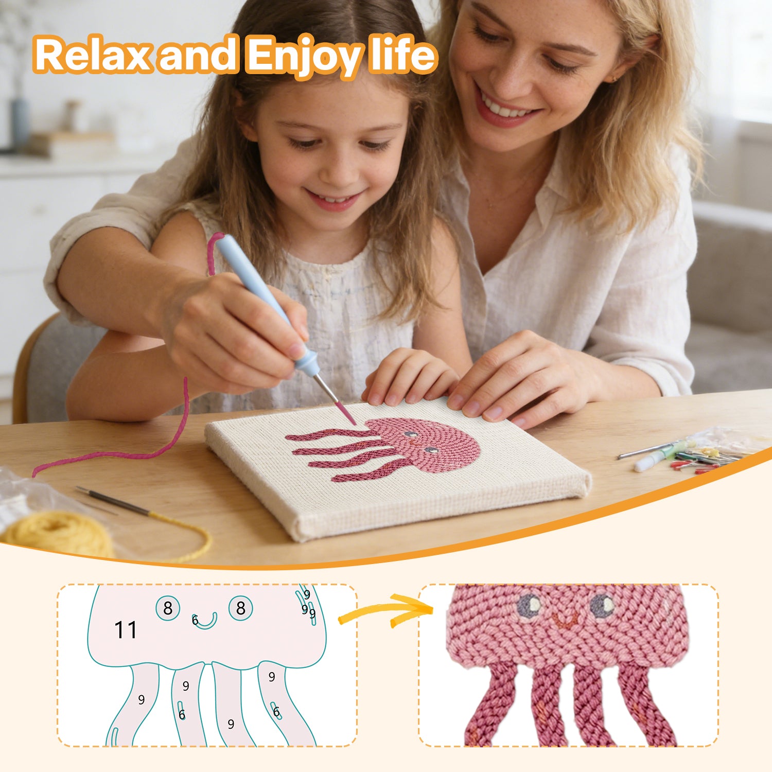 Sea Animals 8 | Mini Punch Needle Kit