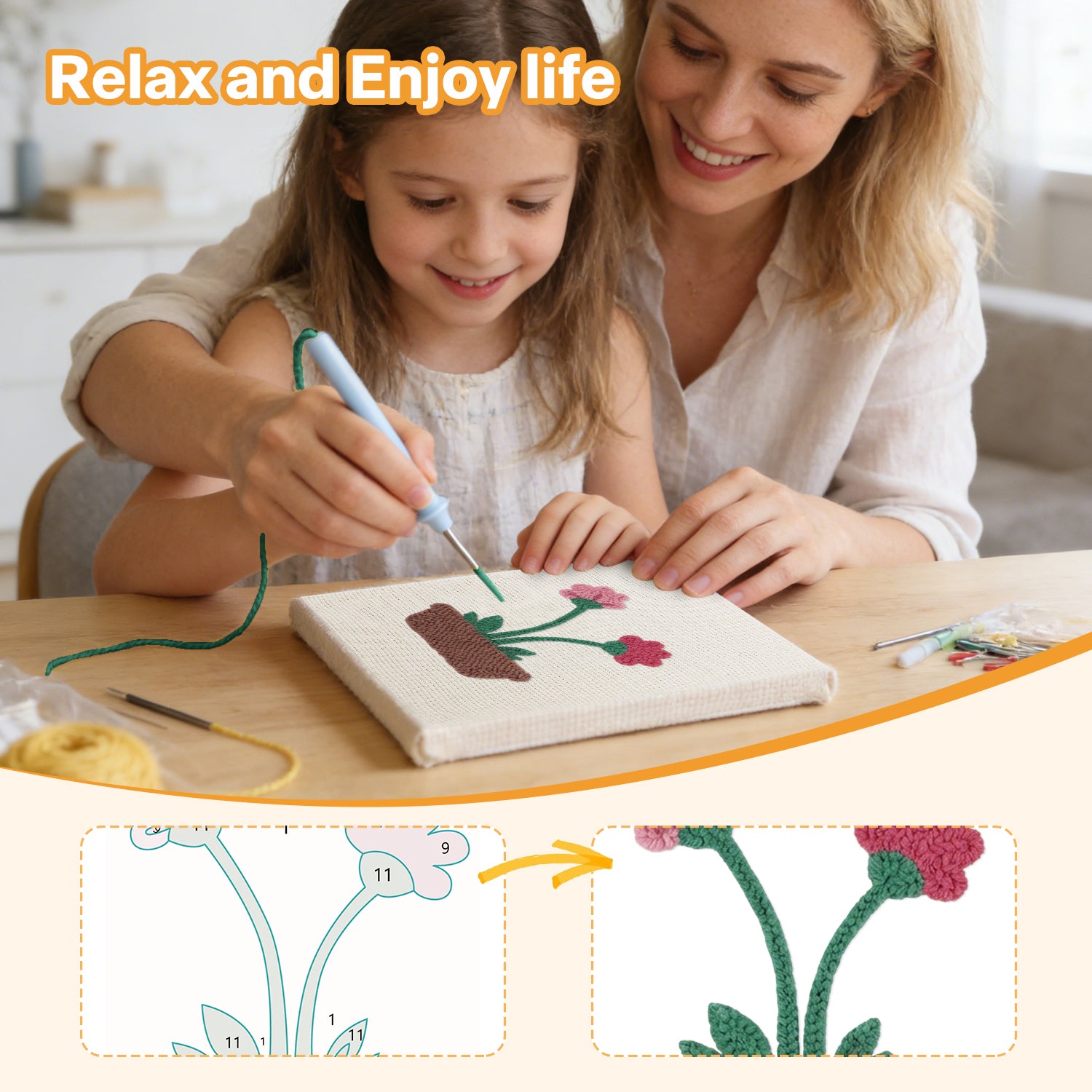 Floral Plants 2 | Mini Punch Needle Kit