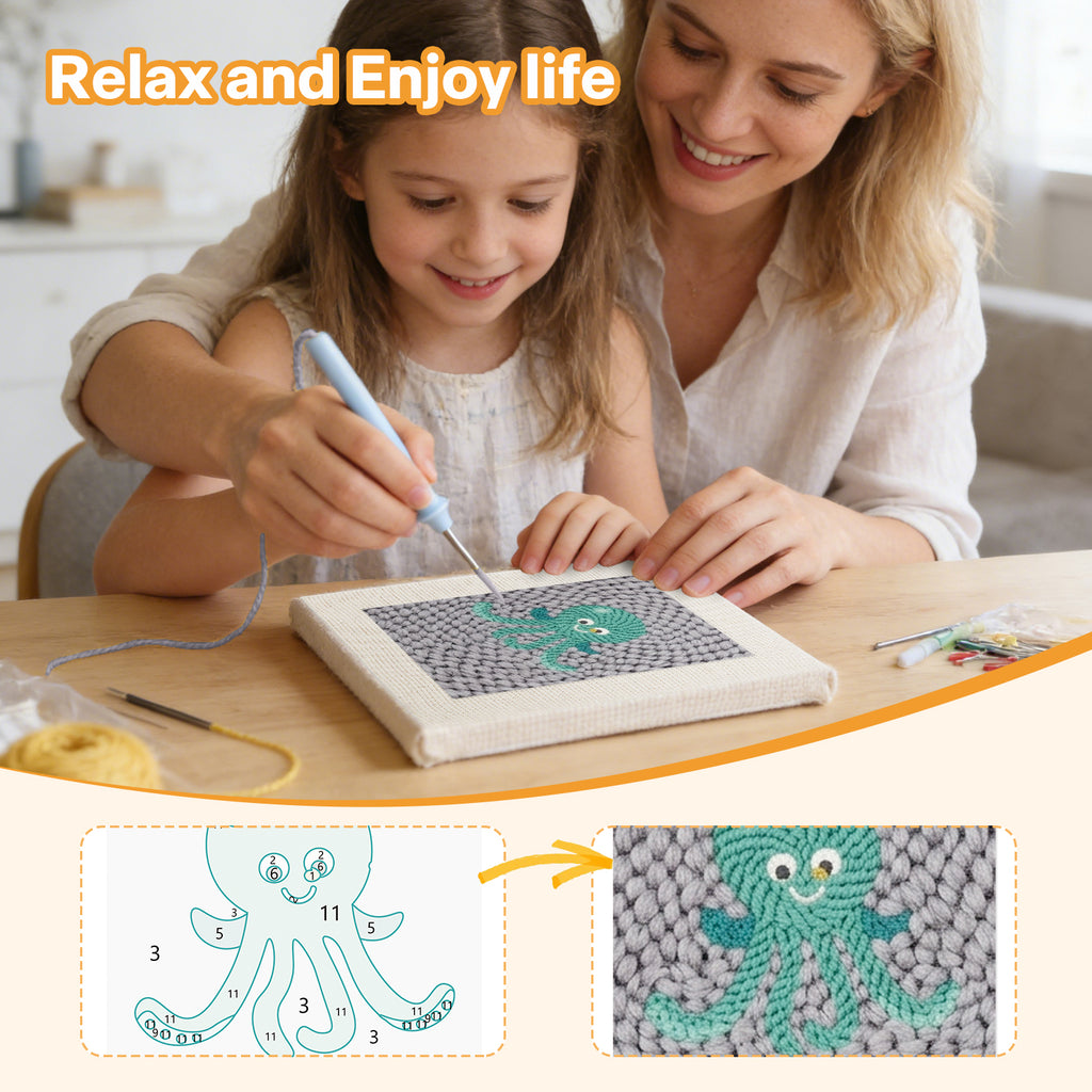 Sea Animals 11 | Mini Punch Needle Kit