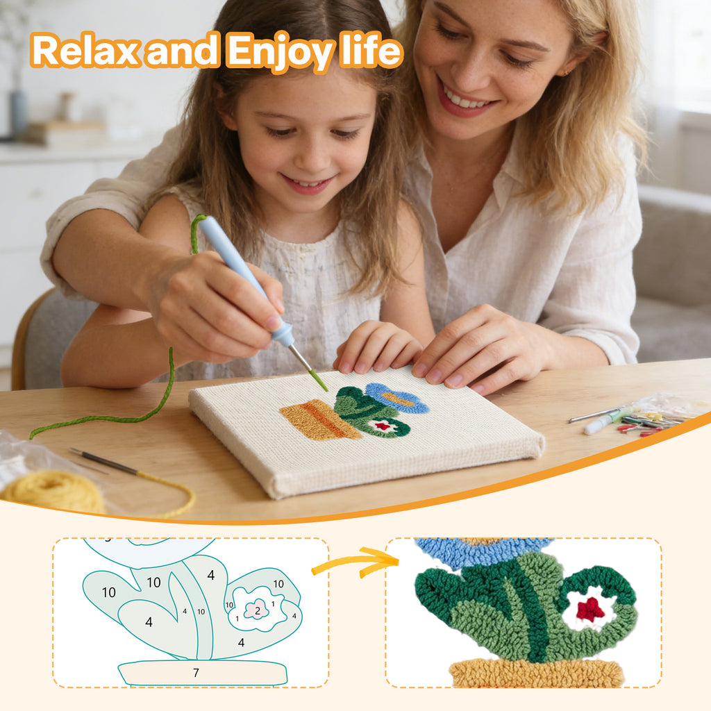 Potted Plants 1 | Mini Punch Needle Kit