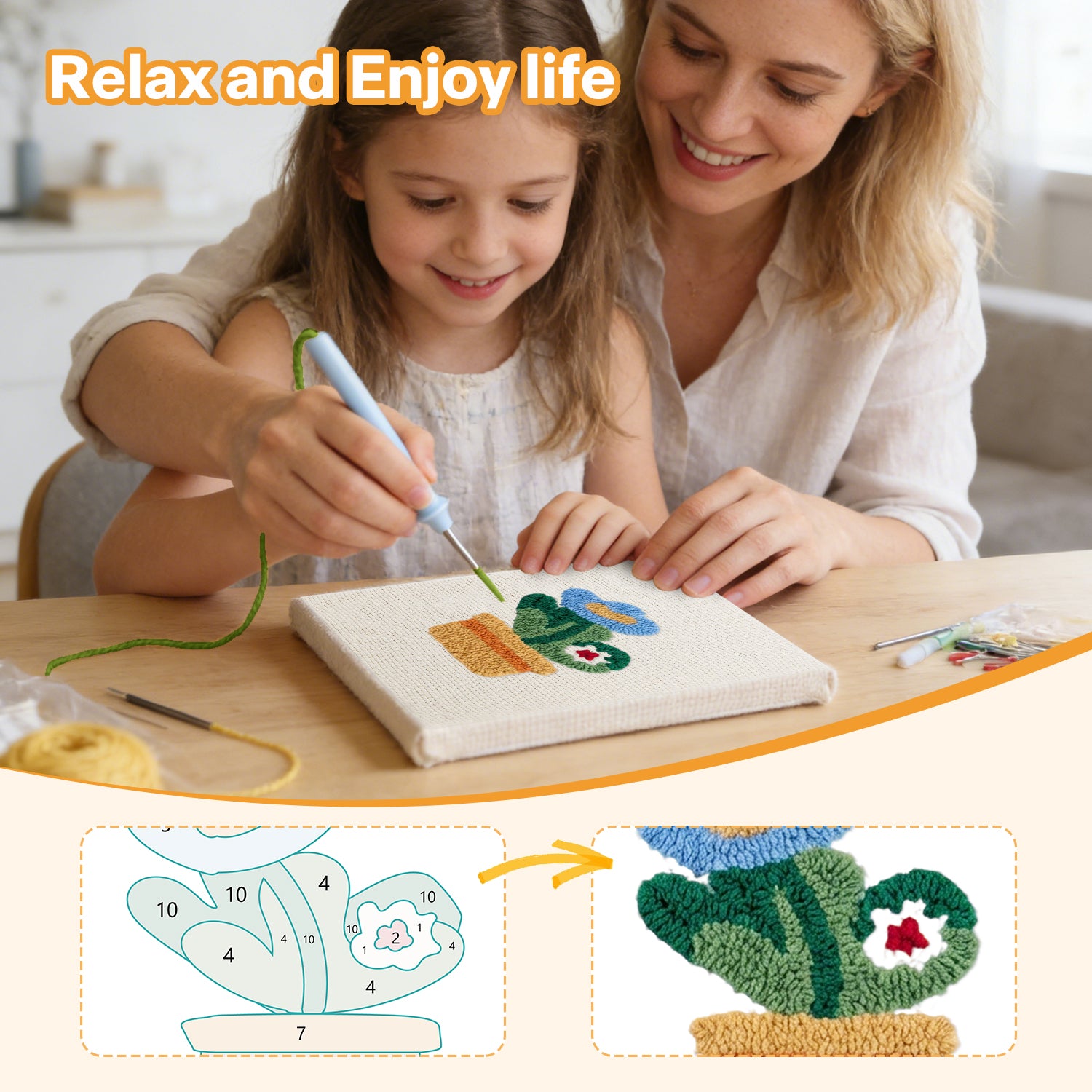 Potted Plants 1 | Mini Punch Needle Kit