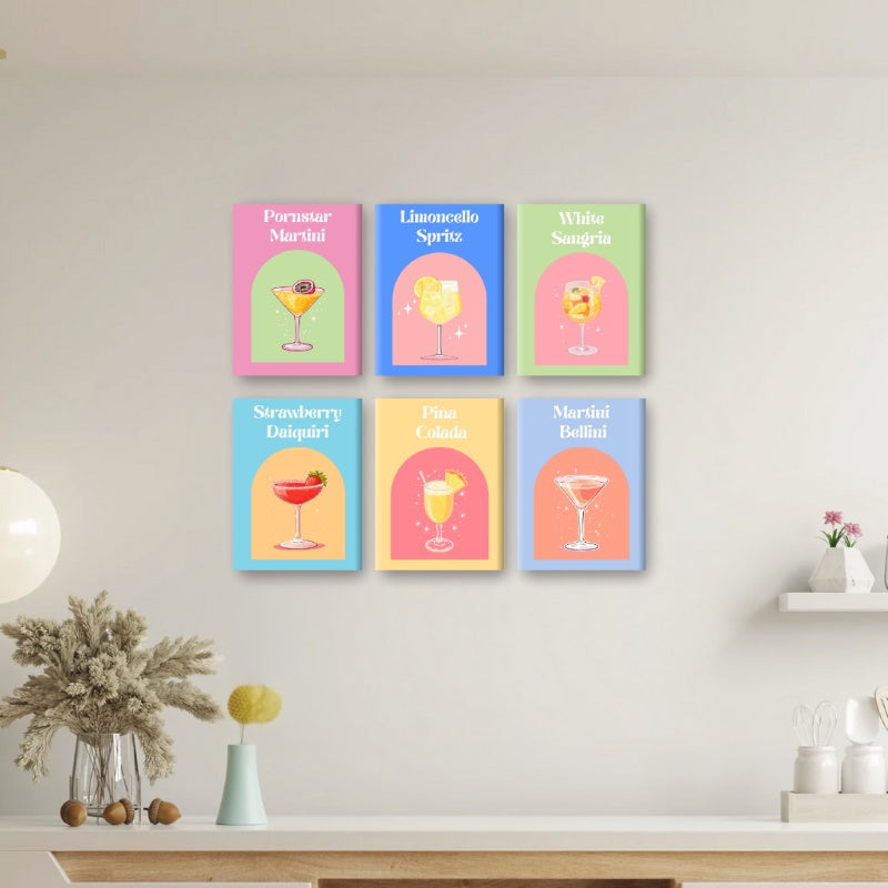6 Mini Paintings - Summer Vibes Cocktail Set