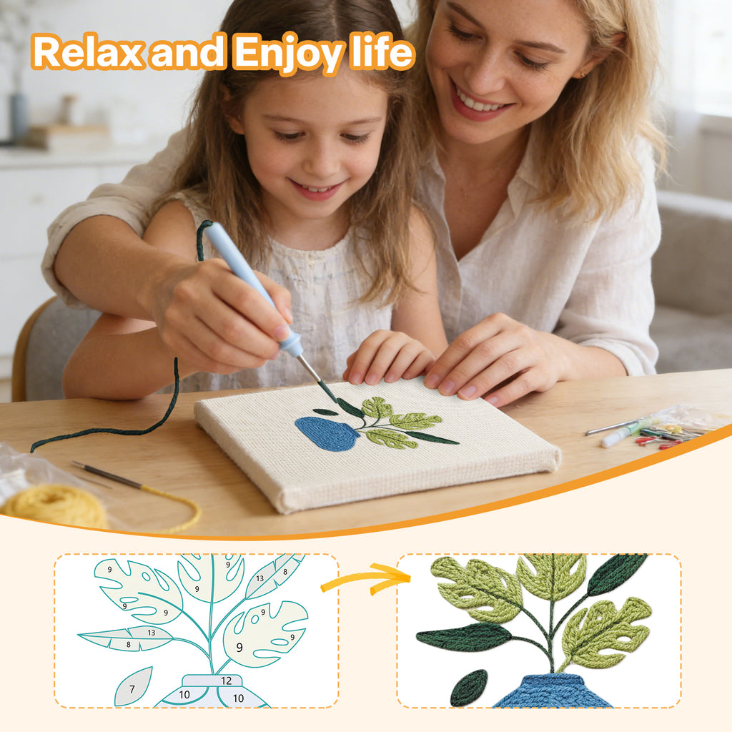 Potted Plants 10 | Mini Punch Needle Kit