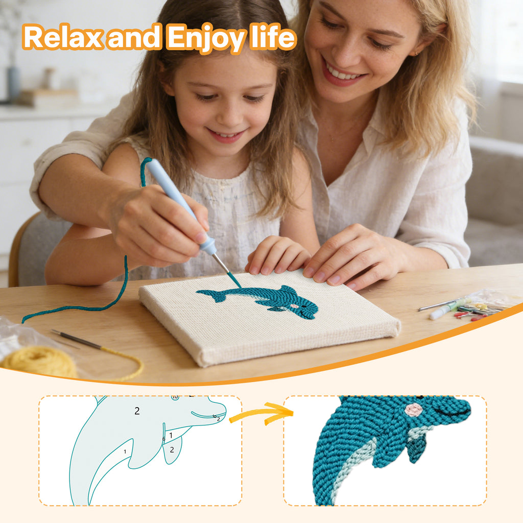 Sea Animals 6 | Mini Punch Needle Kit
