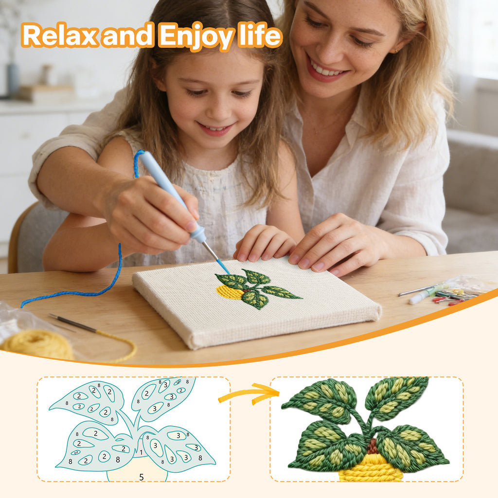 Potted Plants 4 | Mini Punch Needle Kit