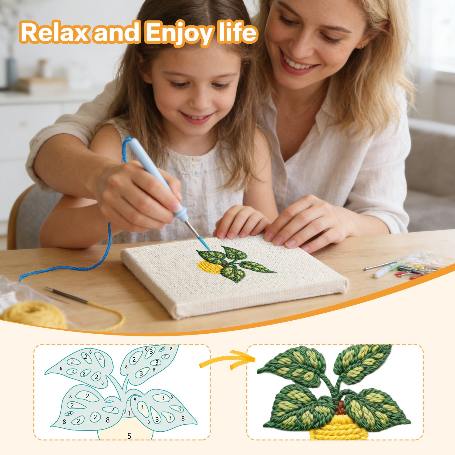 Potted Plants 4 | Mini Punch Needle Kit