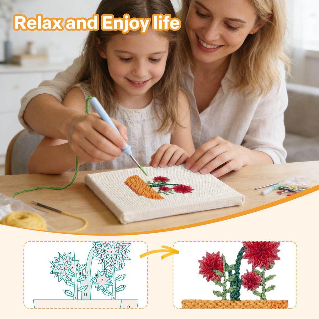 Floral Plants 1 | Mini Punch Needle Kit